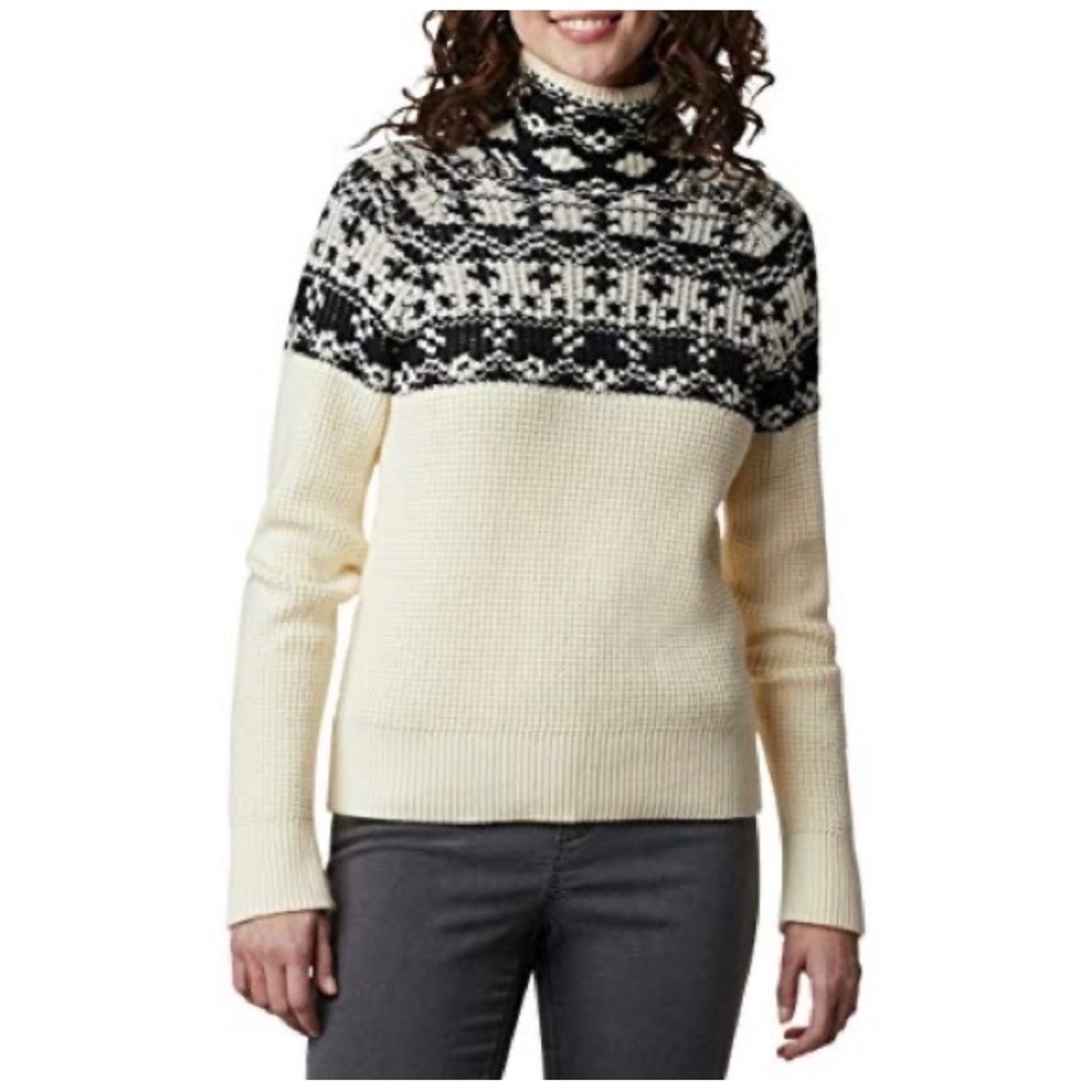 Columbia Women's Pink‎ Street Jacquard Sweater White Black Size Medium Granola